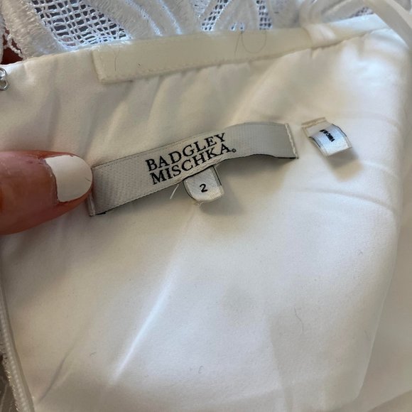 Badgley Mischka - Strapless guipure lace midi dress - Size 2 - Picture 7 of 7